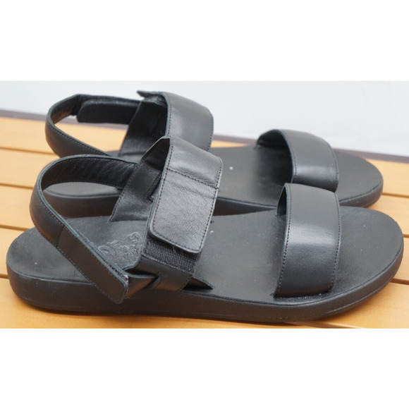 Ancient Greek Sandals Size EU 39 US 9 Salamina Black Nappa Platform Ankle Strap - Picture 1 of 13